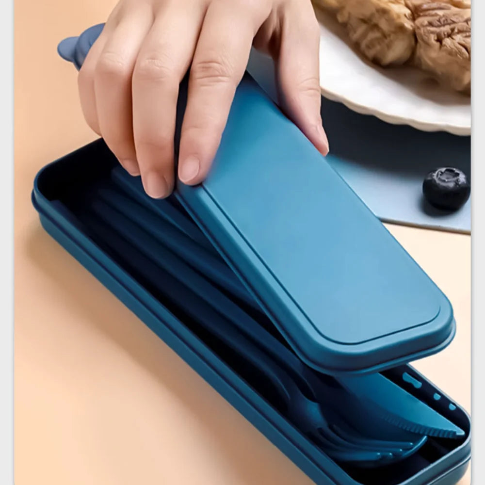 4-Piece Wheat Straw Travel Cutlery Set