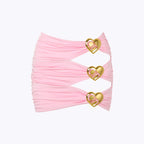 Sexy Heart Cut Out One Piece Swimsuit and Skirt Swimwear