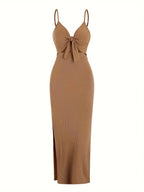 Cristi Knit Front Tie Spaghetti Strap Dress