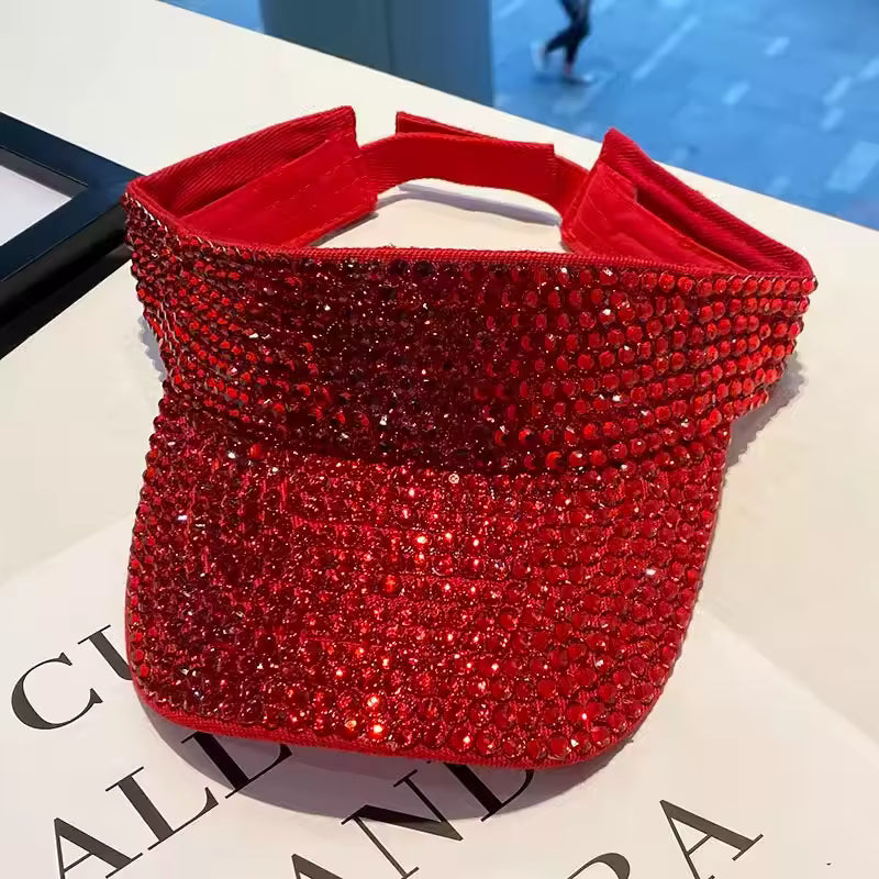 Rhinestone Visor Hat