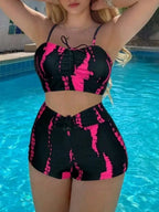 "its too darn hot" Print High Waist String Two-Piece Bikini