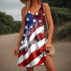 4th of July Tank Dress – 2025 American Flag Print Sundress
