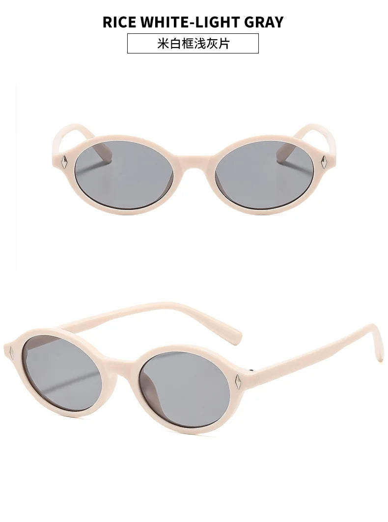 Crystlerr's Women Sunglasses Vintage Style Oval Shape