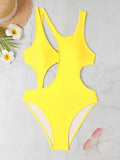 Juicy Sleek Solid Cut Out One-Piece Swimsuit Weeknd Shop Online