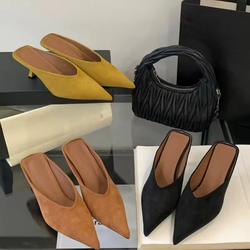 Charlotte Mini Heel Slide On Shoe