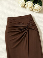2 Piece Women Strapless Midi Skirt & Top
