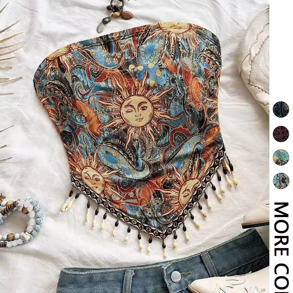 Summer Fashion Bandeau Crop Top