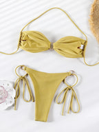 Gold Solid Push-Up Bikini Set