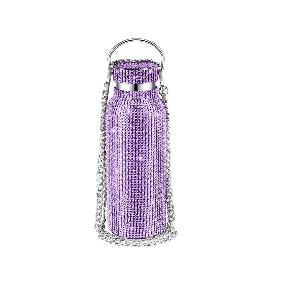 Luxurious Diamond Thermos Bottle with Chain