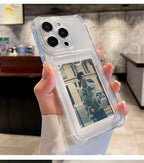 Transparent Card Slot Bag Holder Case for iPhone