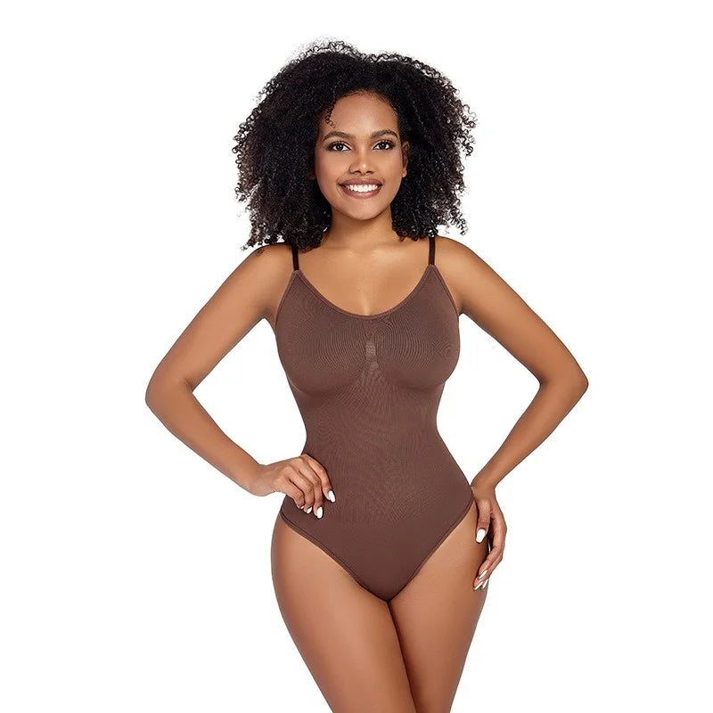 Spandex Cupless Thong Bodysuit Shapewear