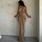 Bella Cut-Out Draped Backless Dress