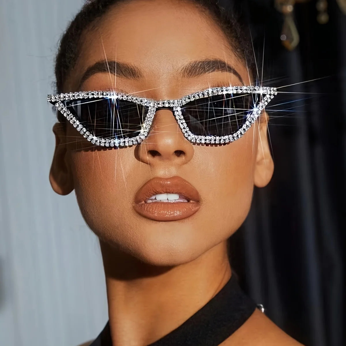 "Caked up" Rhinestone Cateye Sunglasses