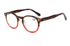 Round Plastic Hinge Floral Printed Anti Blue Light Reading Glasses
