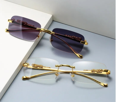 "Cooleyo" Rimless Square Mini Sunglasses Weekend Shade Sunglasses