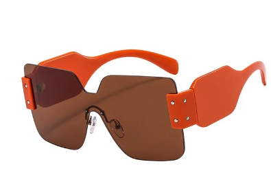 "Baby Bye" Oversize Square Plastic Frame Sunglasses