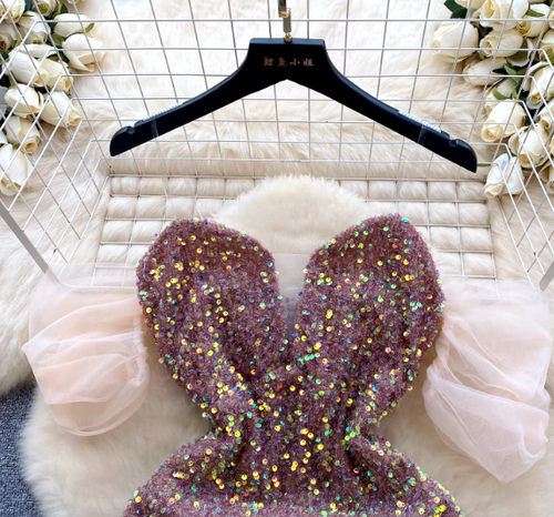 "Brinda" Bodycon Sequins Mini Dress Weekend Shop