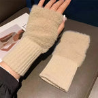 Mink Fleece Soft Winter Half-Finger Gloves Weeknd Shop Online