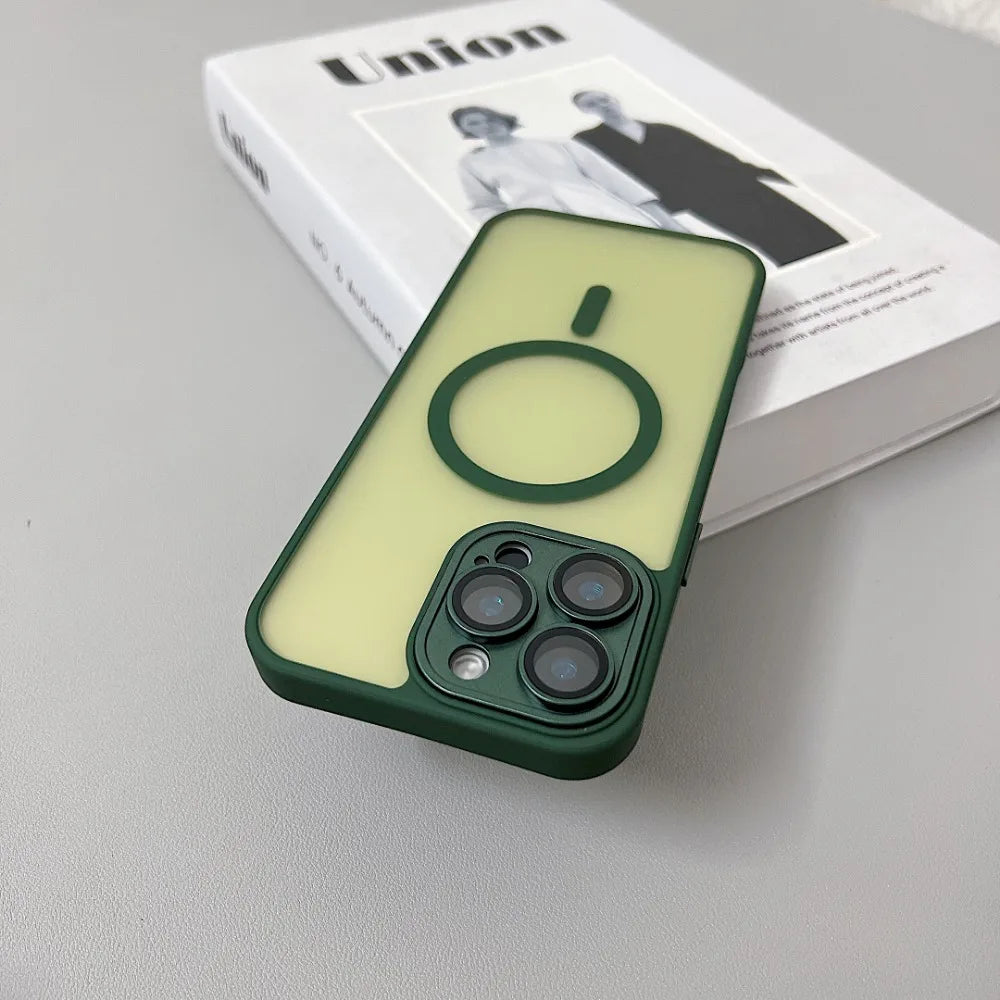 Magnetic Luxury Matte Translucent Armor Shockproof Case
