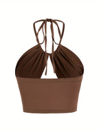 Philly Ruched Halter Crop Top