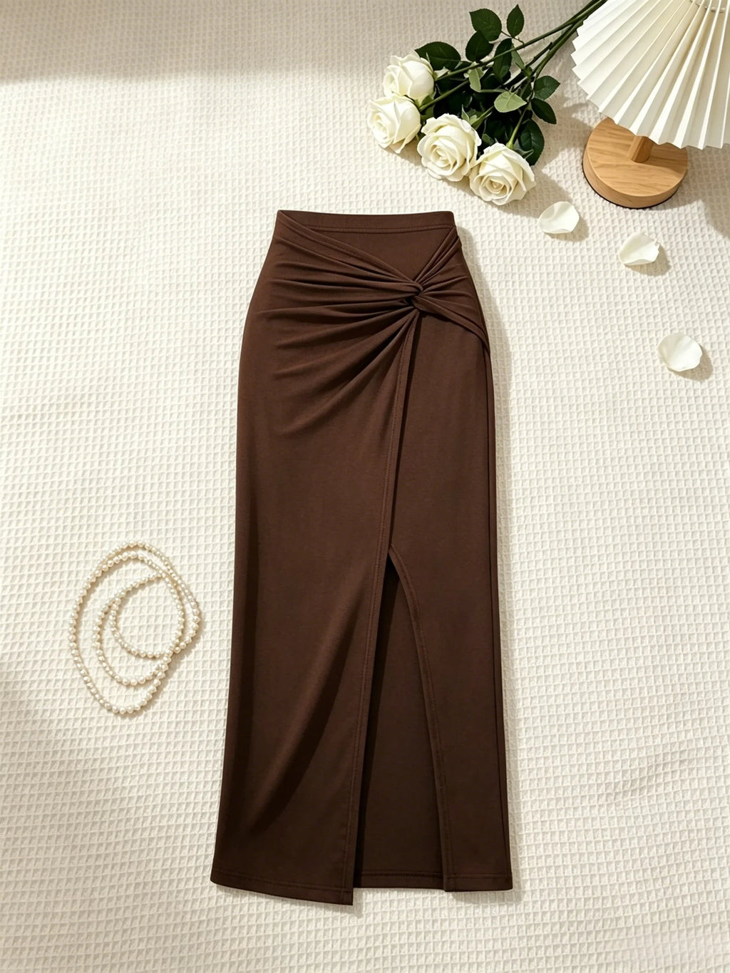 2 Piece Women Strapless Midi Skirt & Top