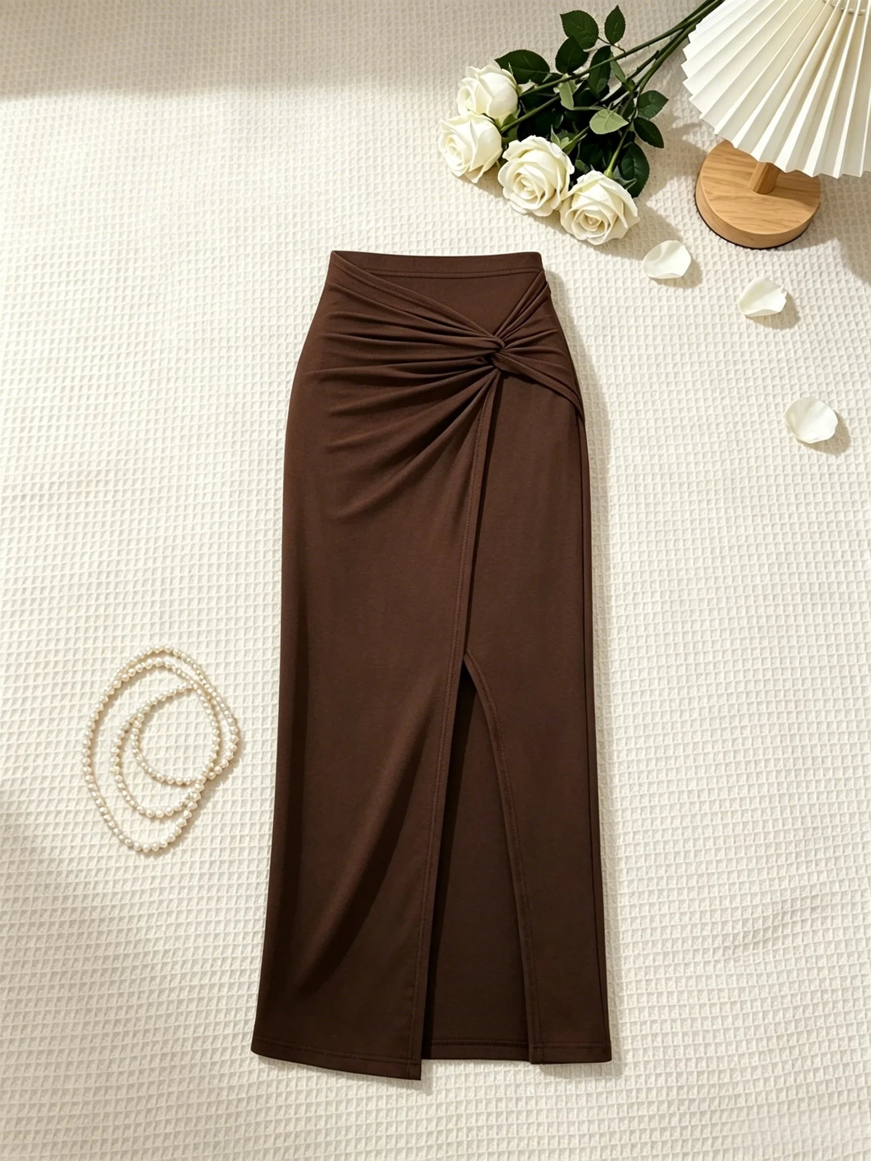 2 Piece Women Strapless Midi Skirt & Top