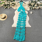 Janie Cross Halter Top + Split Long Skirt Set