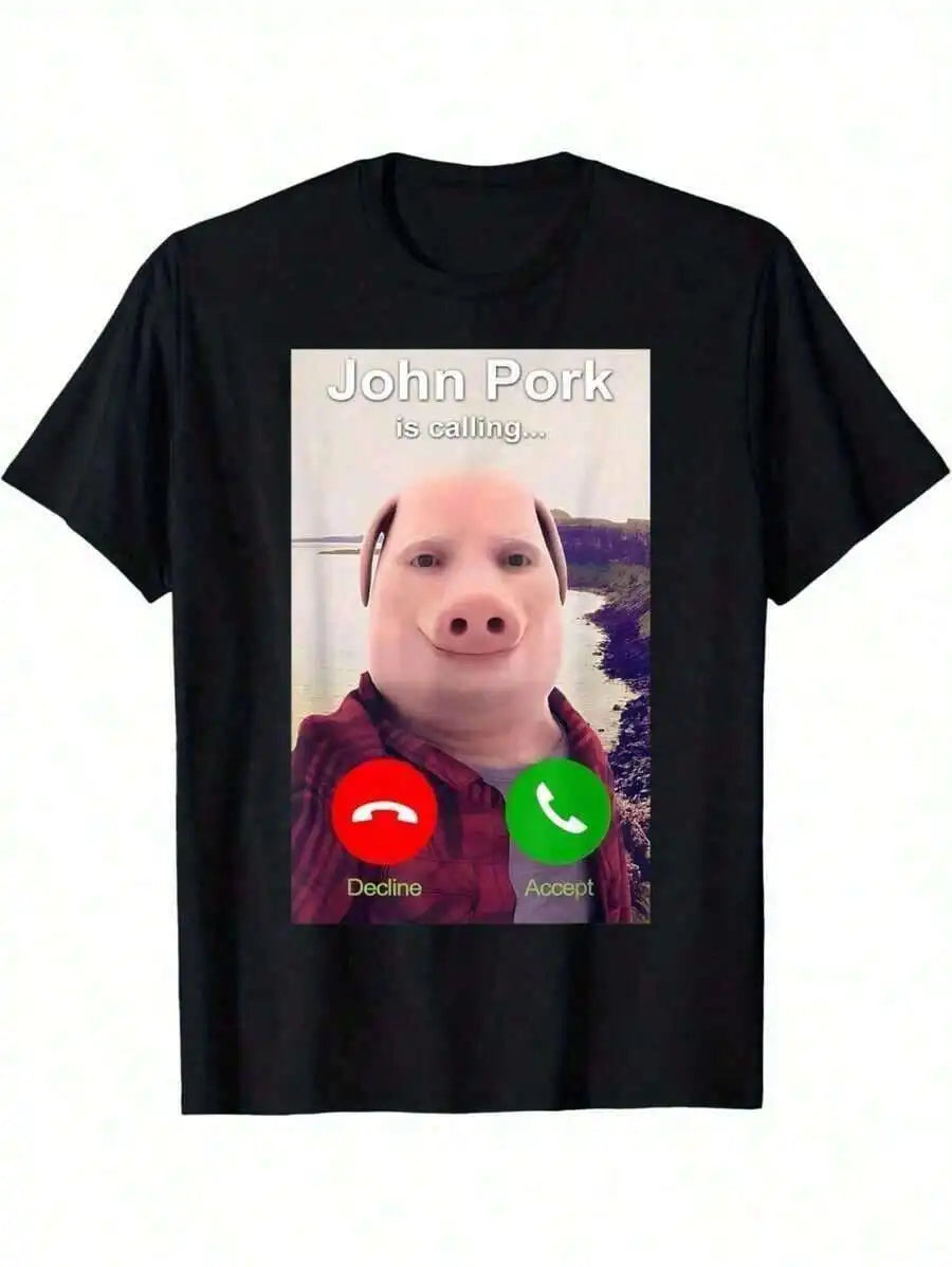 Funny John Pork Meme T-Shirt for Men