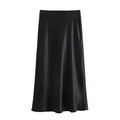 Elegant High-Waisted Satin Midi Skirt Weeknd Shop Online