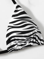 Zebra Print High-Cut Two-Piece Bandage Bikini