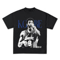 Black t-shirt with a graphic of a basketball player and 'Kobe' text on a white background