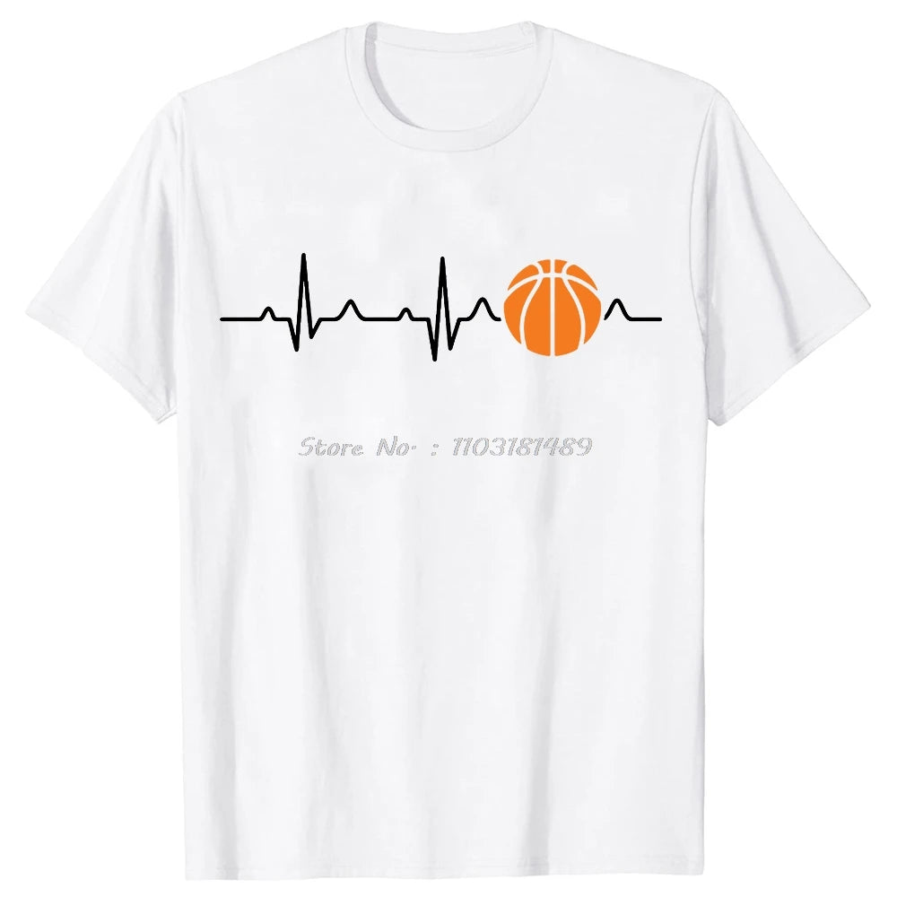 Basketball Heartbeat & Caveman Men's Graphic T Shirt