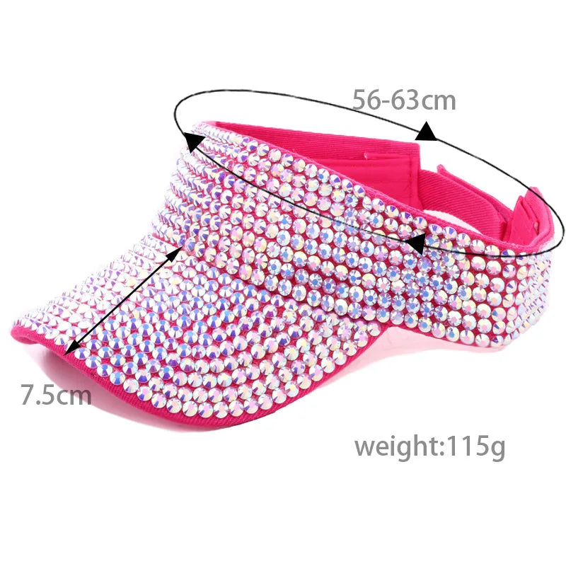Rhinestone Visor Hat