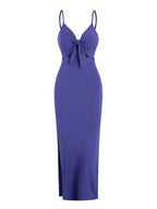 Cristi Knit Front Tie Spaghetti Strap Dress