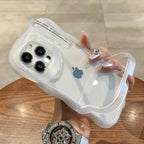 2-in-1 Folding Stand Wave Clear Phone Case