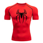 Men's Spider Print Compression Shirt – Quick-Dry, Breathable Gym Tee