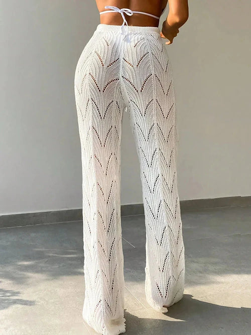 Beach Fashion Sexy Elegant Hollow Tree Bikini Blocked Knitted Pants Weeknd Shop Online