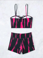 "its too darn hot" Print High Waist String Two-Piece Bikini
