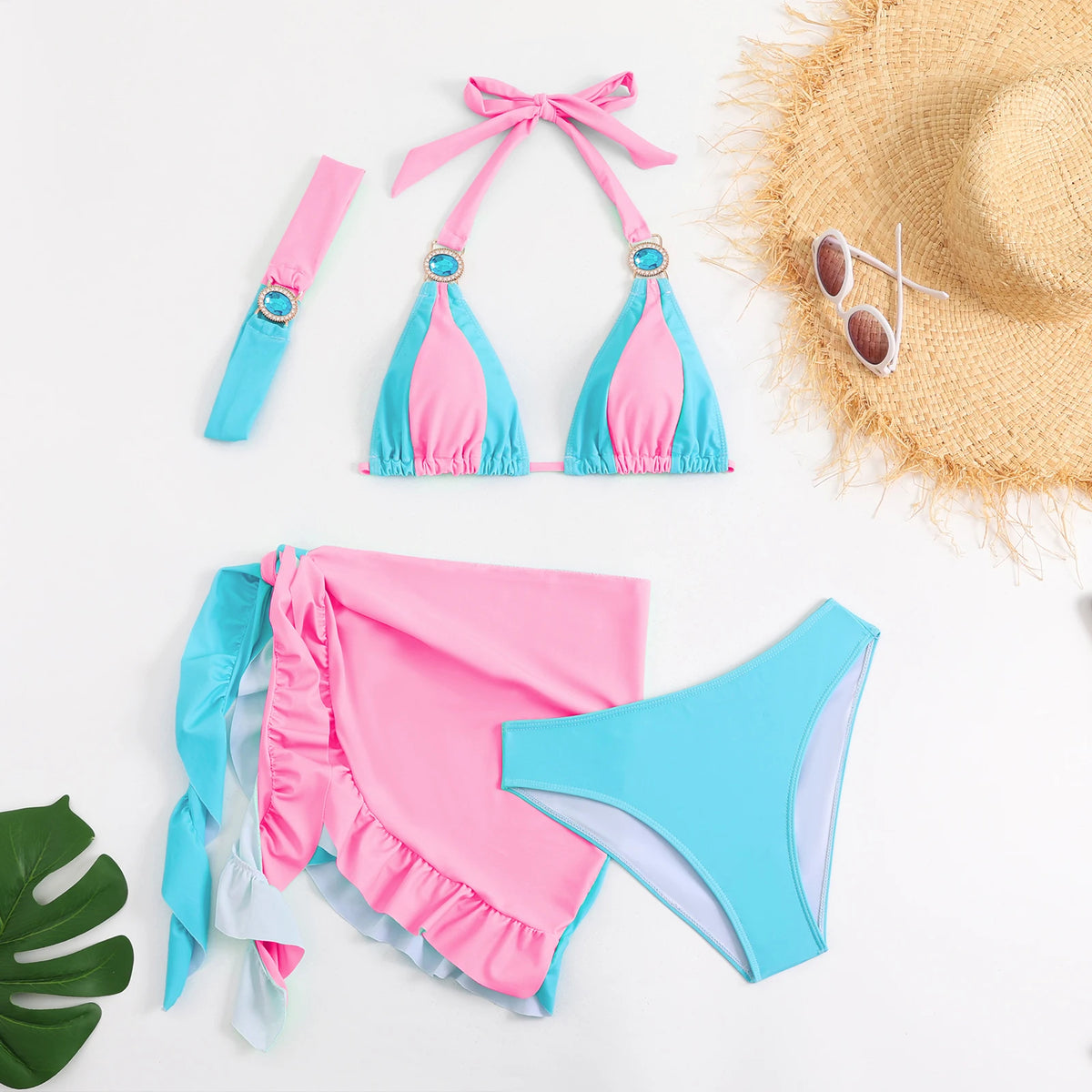 Freedom Pink & Blue Bikini Set