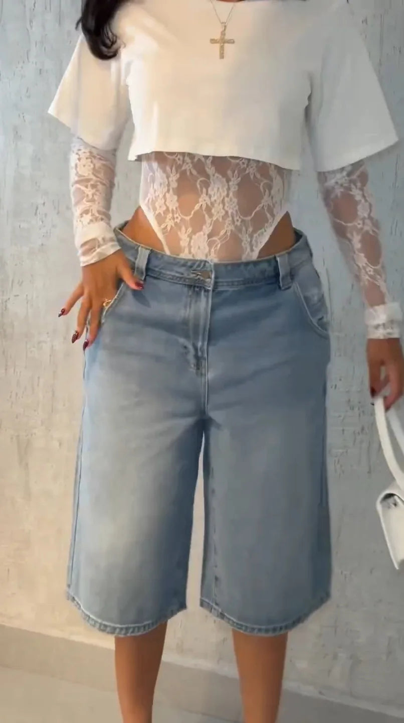 Sexy Fashion Crop Top Lace Full Sleeve Bodysuit