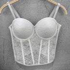 Helen's White Mesh Bustier Top