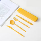 4-Piece Wheat Straw Travel Cutlery Set