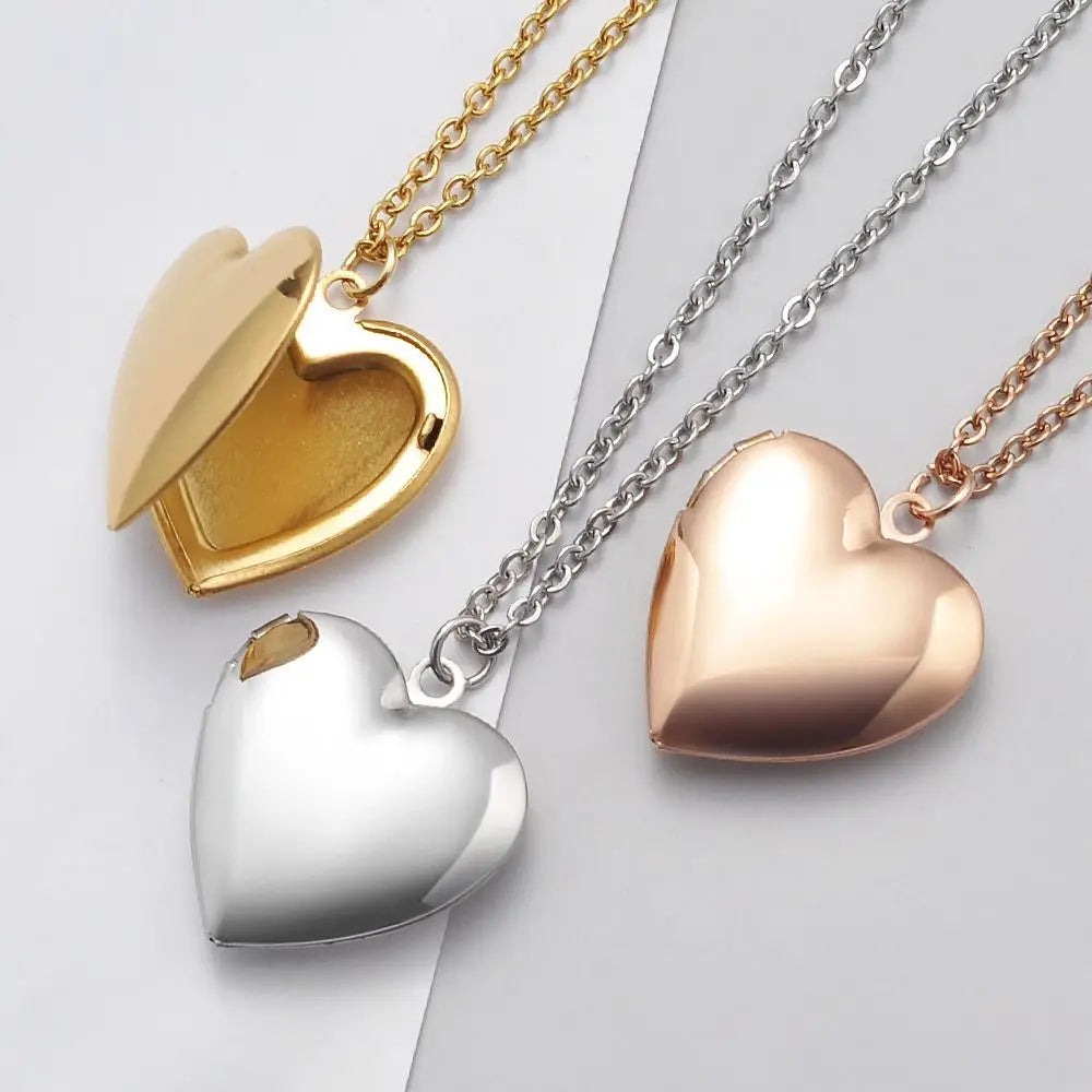 Heart Shaped Photo Locket Pendant