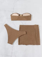 Tiffany Brown Sexy Bandeau Bikini Set