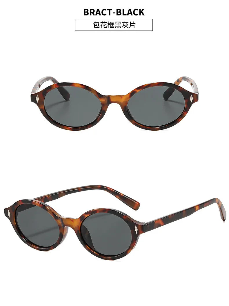 Crystlerr's Women Sunglasses Vintage Style Oval Shape