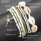 7-Piece Bohemian Anklet Set – Starfish & Shell Pendant Multilayer Bracelets