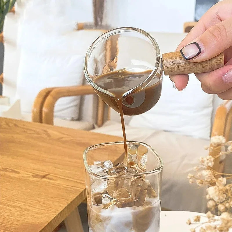 Square Heat-Resistant Glass Cup with Lid & Straw