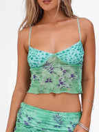 Janice Floral Print Cami Top – Summer Spaghetti Strap