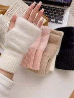 Mink Fleece Soft Winter Half-Finger Gloves Weeknd Shop Online