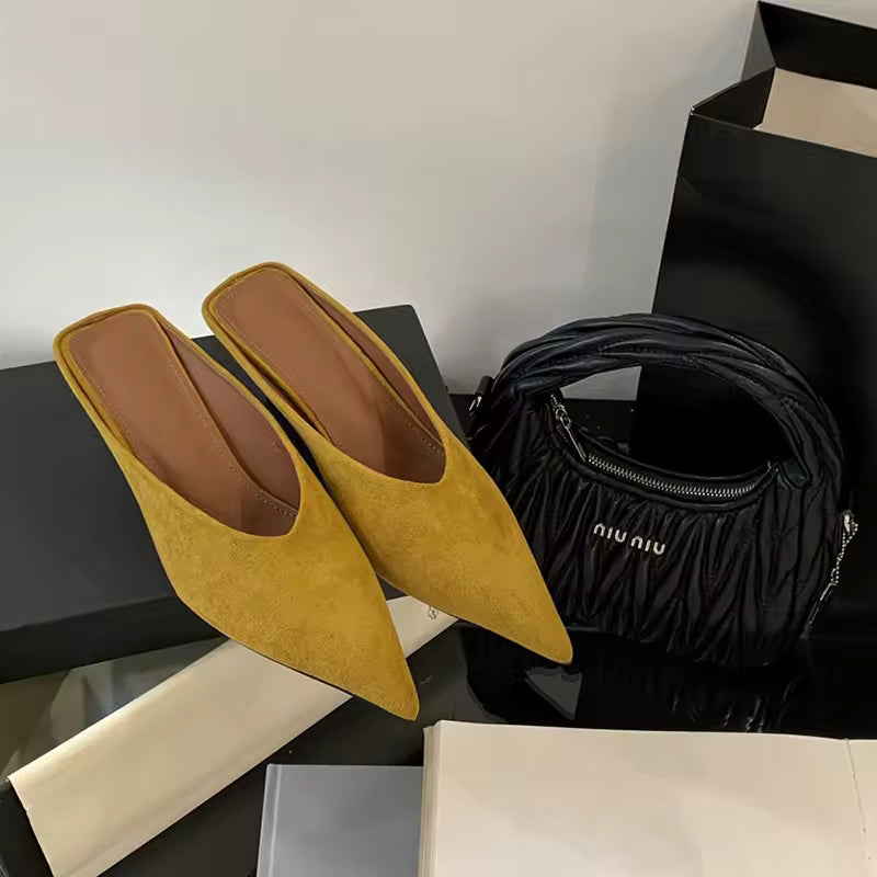 Charlotte Mini Heel Slide On Shoe